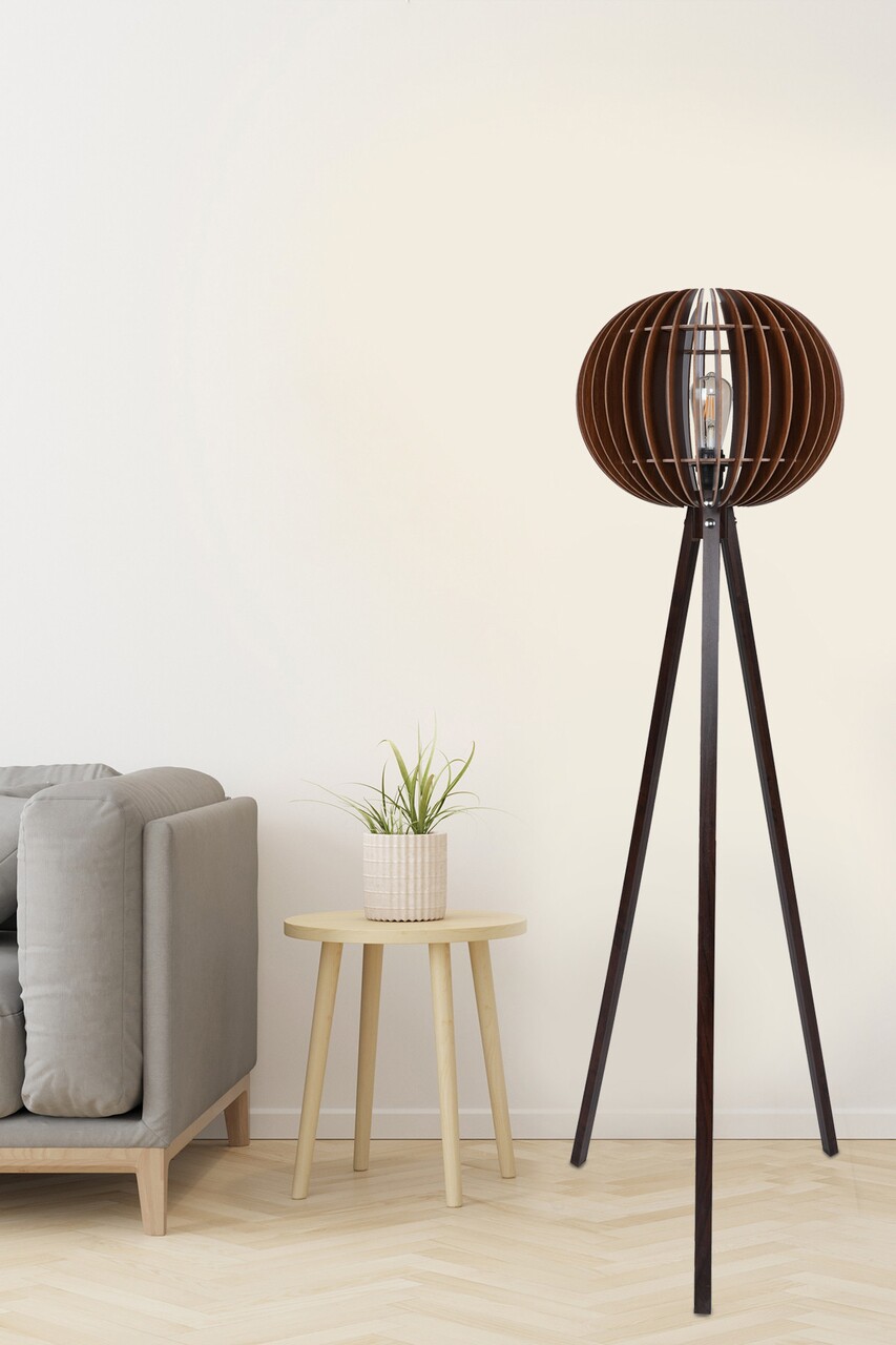 Lampadar, 193, FullHouse, 36 x 145 cm, 1 x E27, 60W, maro - imagine 5